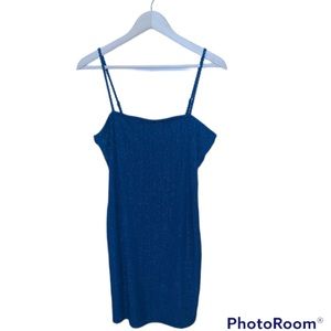 NWT Forever 21 Metallic Teal Ribbed Knit Bodycon